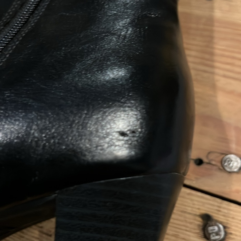 Women’s black leather 3 inch heal boots size 10 - Picture 7 of 7